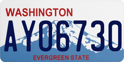 WA license plate AYO6730