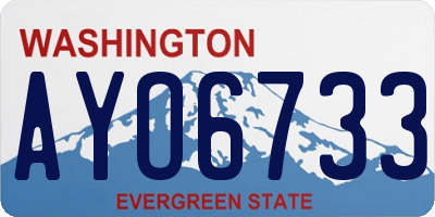 WA license plate AYO6733