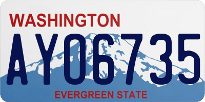 WA license plate AYO6735