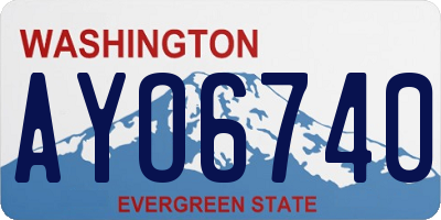 WA license plate AYO6740