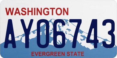 WA license plate AYO6743