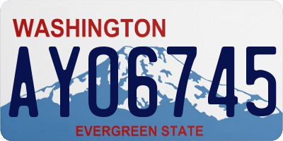 WA license plate AYO6745