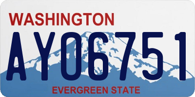 WA license plate AYO6751