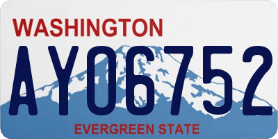 WA license plate AYO6752