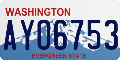 WA license plate AYO6753