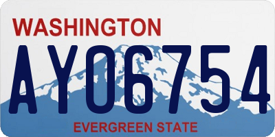 WA license plate AYO6754