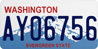 WA license plate AYO6756