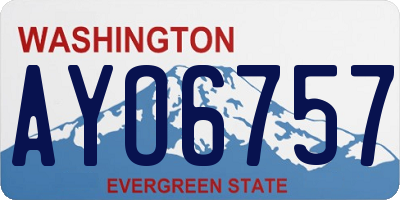 WA license plate AYO6757