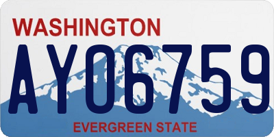 WA license plate AYO6759
