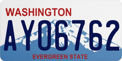WA license plate AYO6762