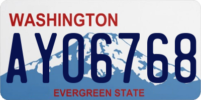 WA license plate AYO6768