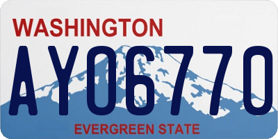 WA license plate AYO6770