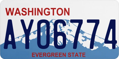 WA license plate AYO6774