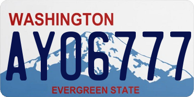 WA license plate AYO6777