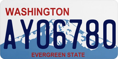 WA license plate AYO6780