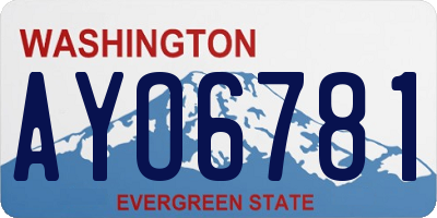 WA license plate AYO6781