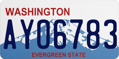 WA license plate AYO6783