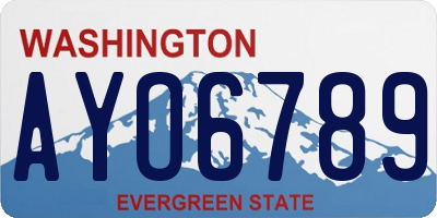 WA license plate AYO6789