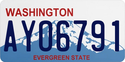 WA license plate AYO6791