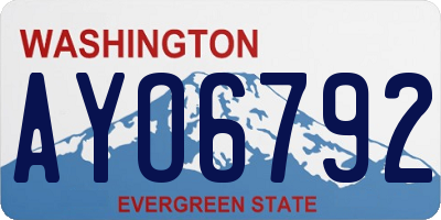 WA license plate AYO6792
