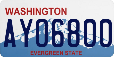 WA license plate AYO6800
