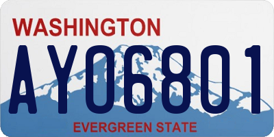 WA license plate AYO6801