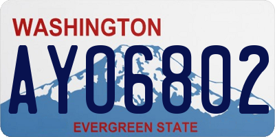 WA license plate AYO6802