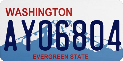 WA license plate AYO6804