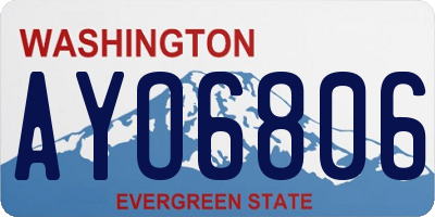 WA license plate AYO6806
