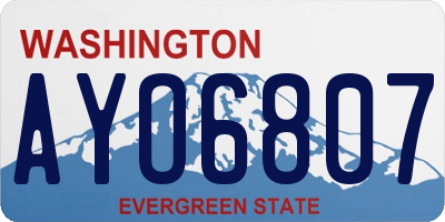 WA license plate AYO6807