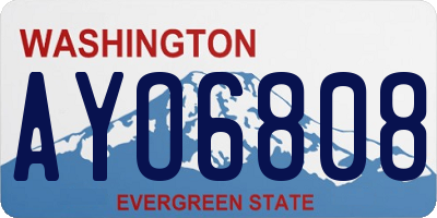 WA license plate AYO6808