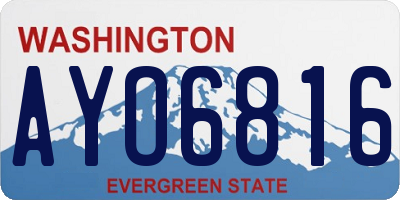 WA license plate AYO6816