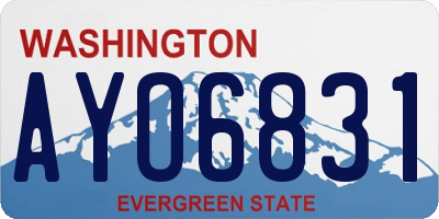 WA license plate AYO6831