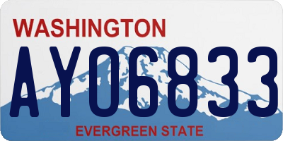 WA license plate AYO6833