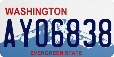 WA license plate AYO6838