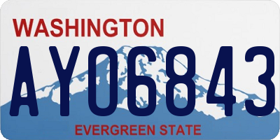 WA license plate AYO6843