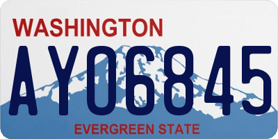 WA license plate AYO6845