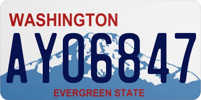 WA license plate AYO6847