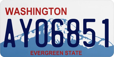 WA license plate AYO6851