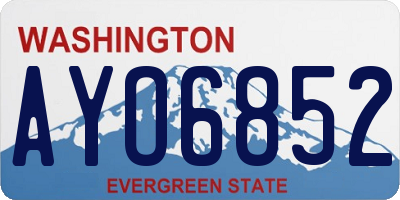WA license plate AYO6852