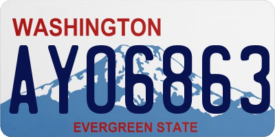 WA license plate AYO6863