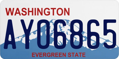 WA license plate AYO6865