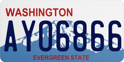 WA license plate AYO6866