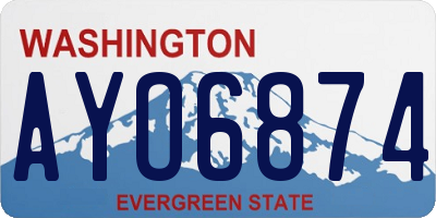 WA license plate AYO6874