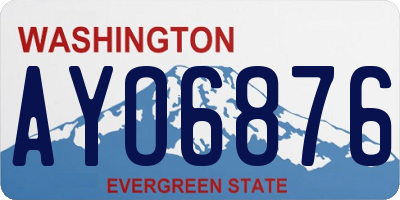 WA license plate AYO6876