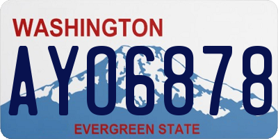 WA license plate AYO6878