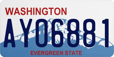 WA license plate AYO6881