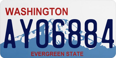WA license plate AYO6884