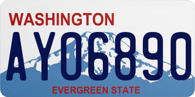 WA license plate AYO6890