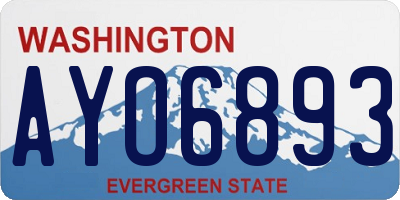 WA license plate AYO6893